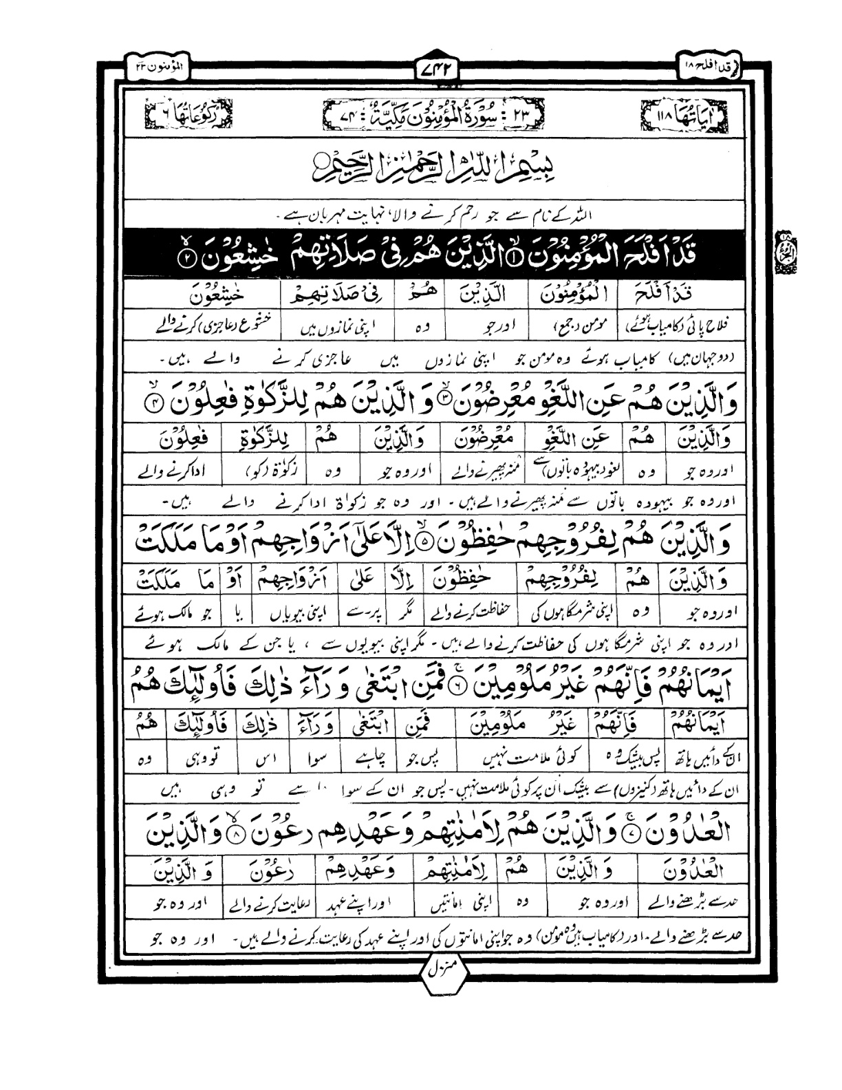 Quran Urdu Parah 18 Page 1