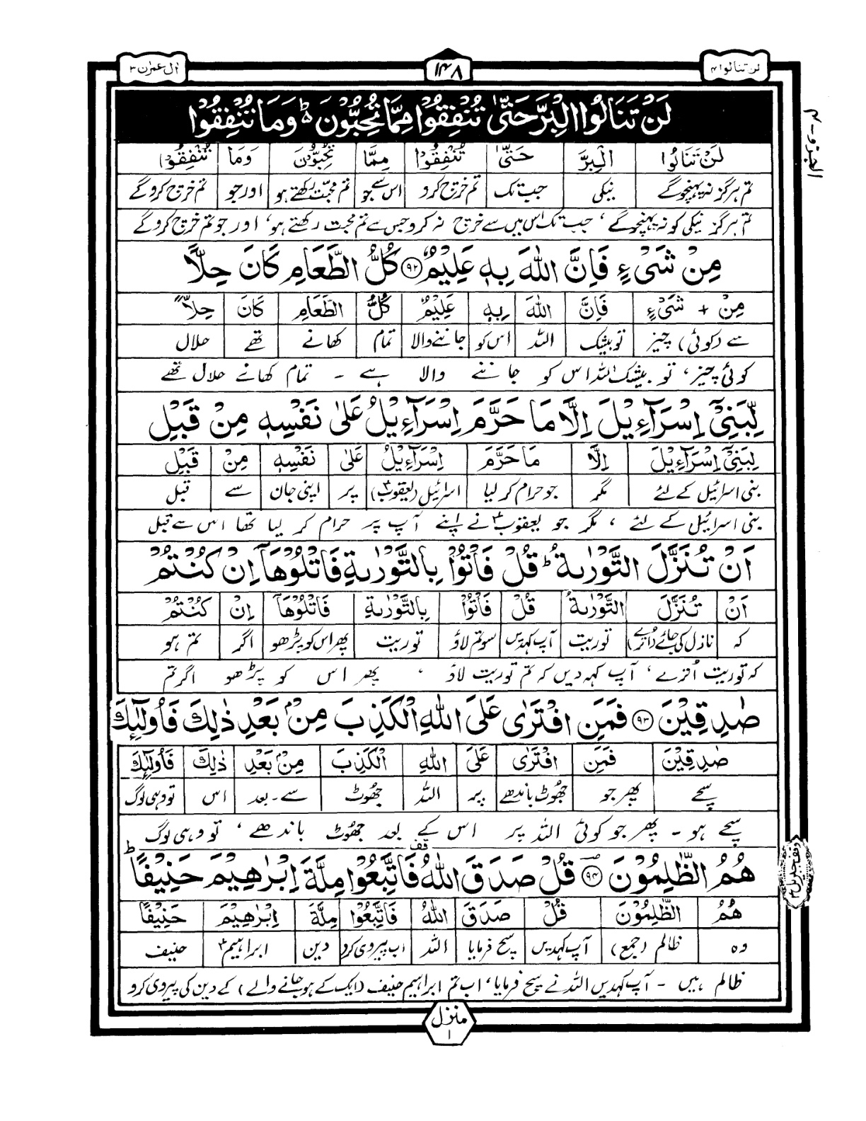 Quran Urdu Parah 4 Page 1